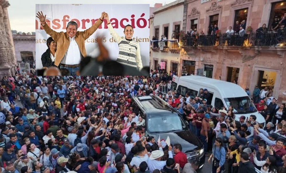 Miles de personas acudieron a recibir a la presidenta Claudia Sheinbaum quien ofreció un informe de su primer año en beneficio de Zacatecas compuesta del informe