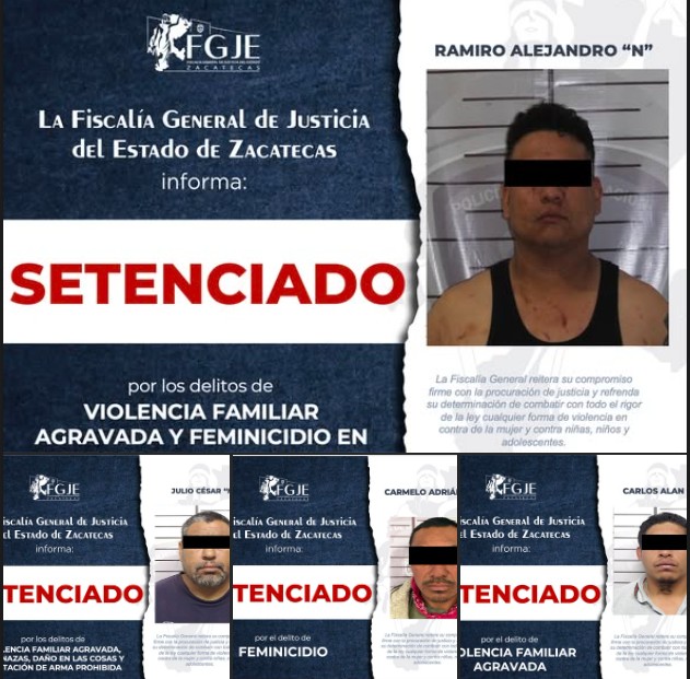 Fichas dadas a conocer por la Fiscalía Especializada cuatro sentencias