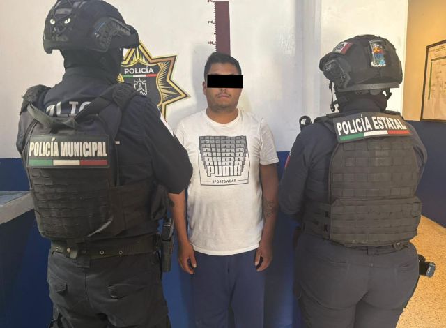 El implicado con los agentes policiacos el inculpado