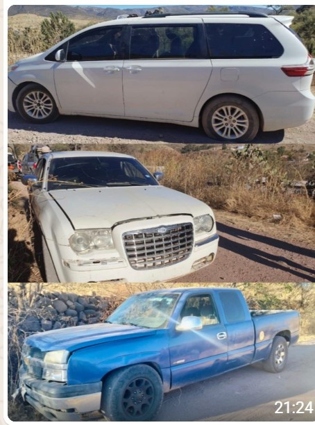 Vehículos asegurados en este operativo los vehiculos asegurados