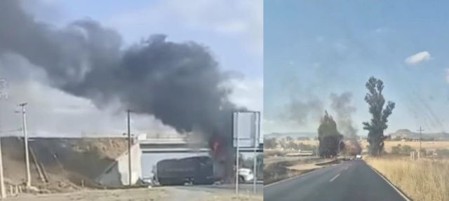 Fotos en redes sociales de los narcobloqueos en varios puntos carreteros narcobloqueos compuesta