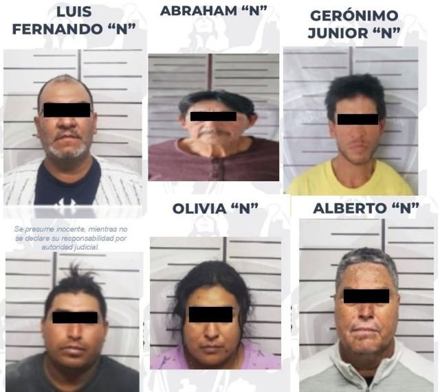 Seis presuntos delincuentes asegurados por la Fiscalía General del Estado de Zacatecas