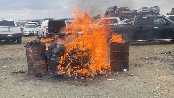 Incineración de 333 evidencias de delitos objetos delito