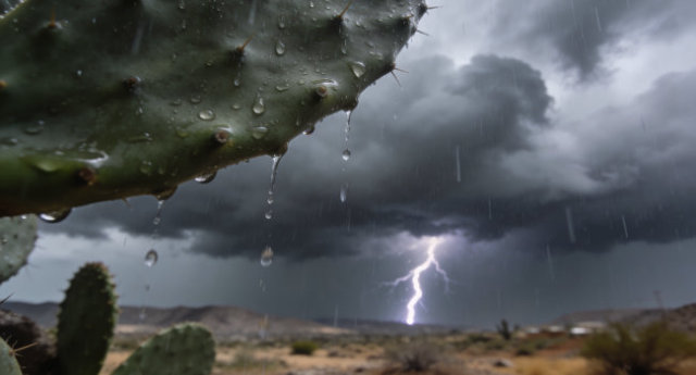 Cielo nublado con tormenta en Zacatecas