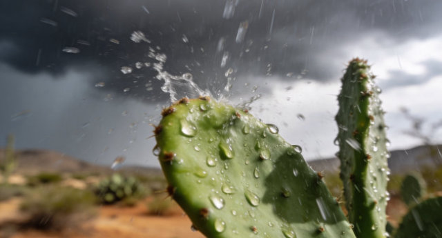 Cielo nublado con lluvia sobre paisaje zacatecano