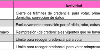 fechas INE