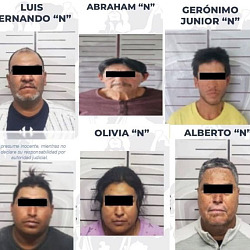 Seis presuntos delincuentes asegurados por la Fiscalía General del Estado de Zacatecas